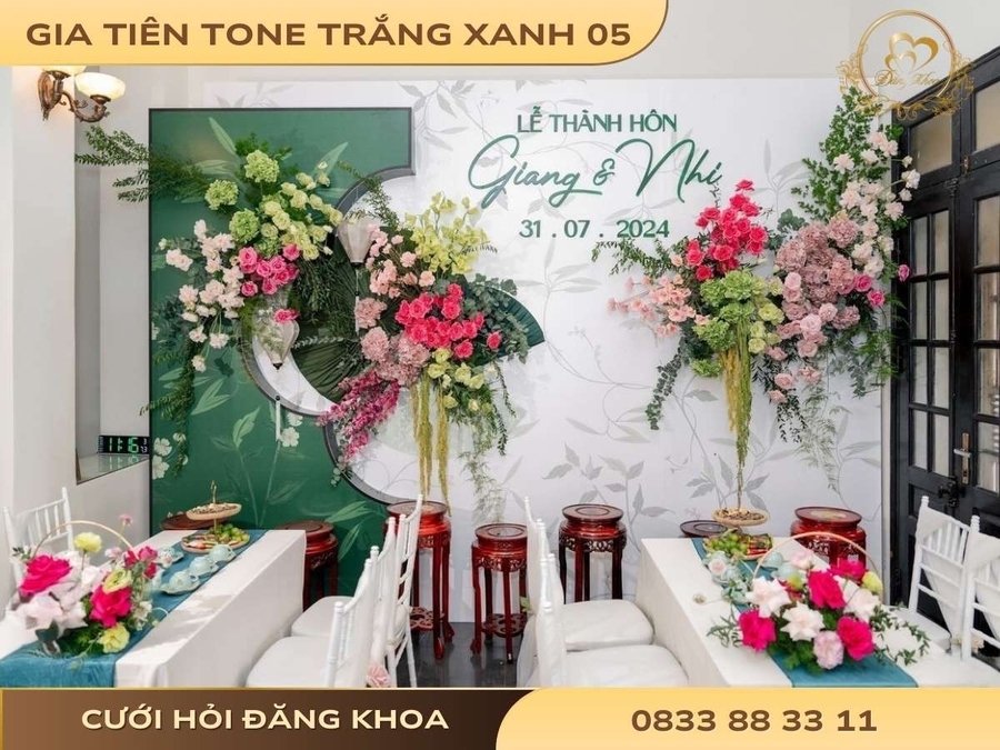 Gia tiên tone trắng xanh 05