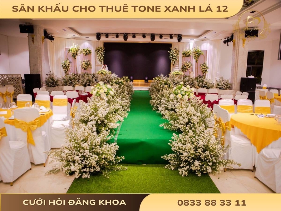 Sân khấu cho thuê tone xanh lá 12