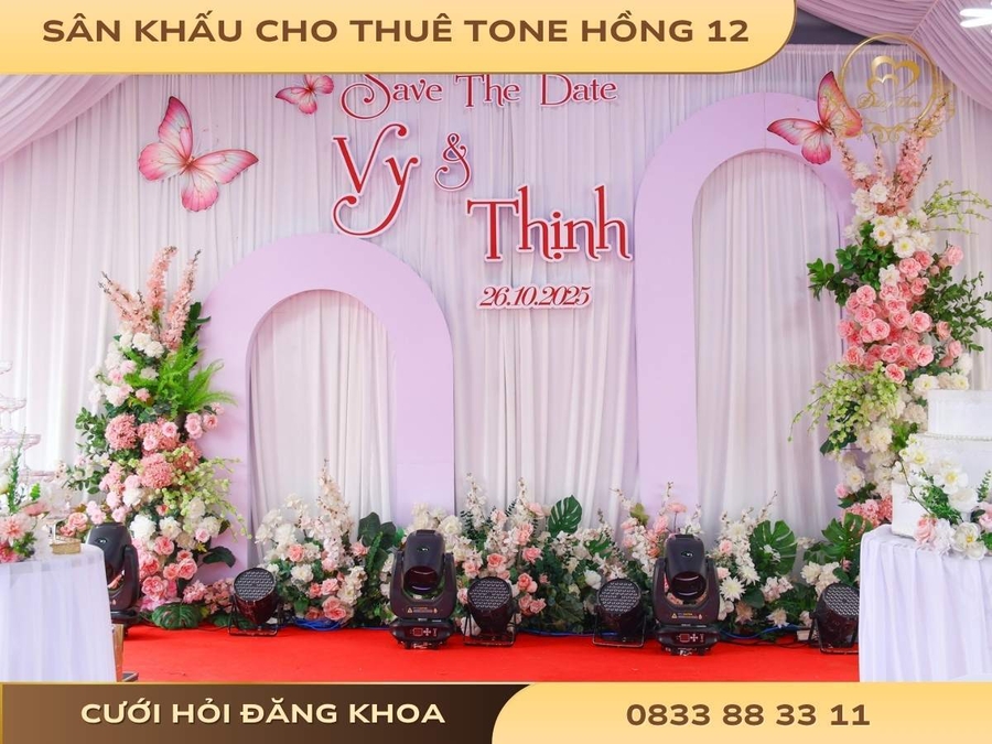 Sân khấu cho thuê tone hồng 12