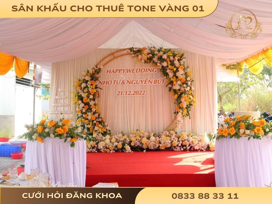 Sân khấu cho thuê tone vàng 01