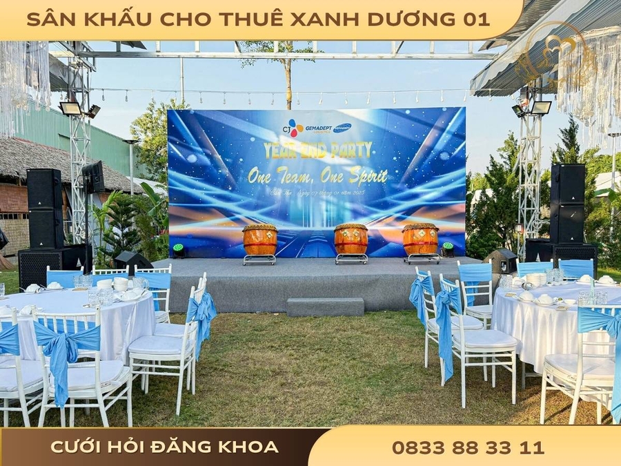 Sân khấu cho thuê tone xanh dương 01