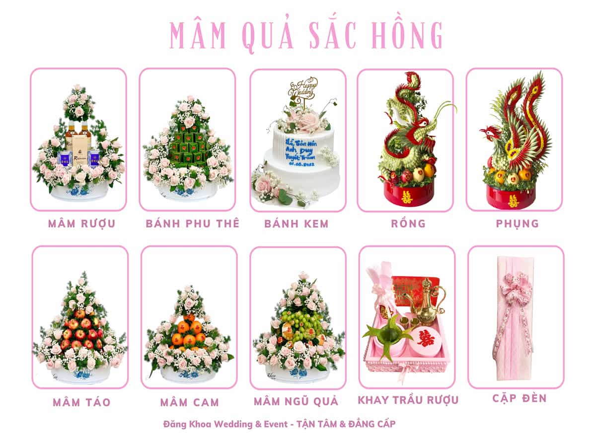 Mâm quả sắc hồng.