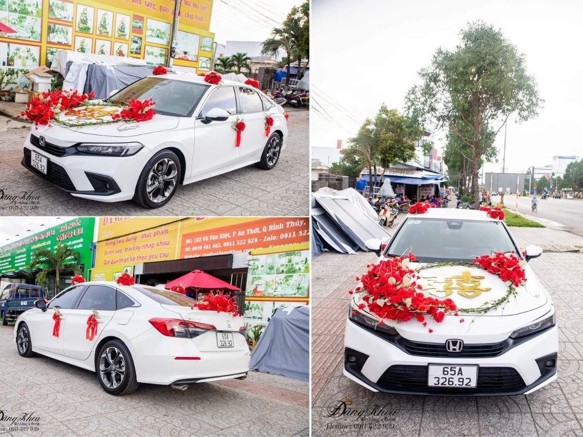 Xe hoa cưới tone đỏ 06.