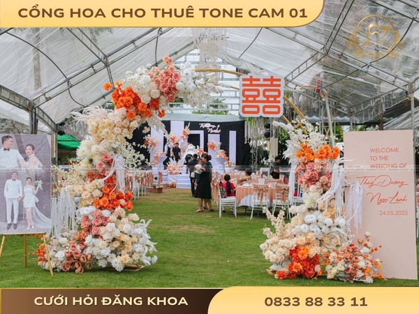 Cổng hoa cho thuê tone cam 01