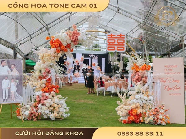 Cổng hoa tone cam 01