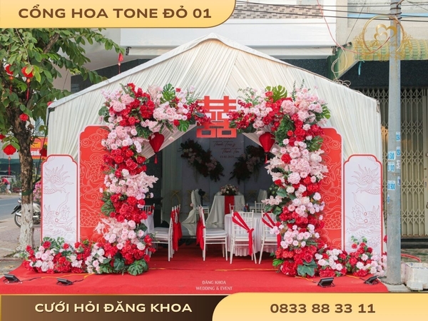 Cổng hoa tone đỏ 01