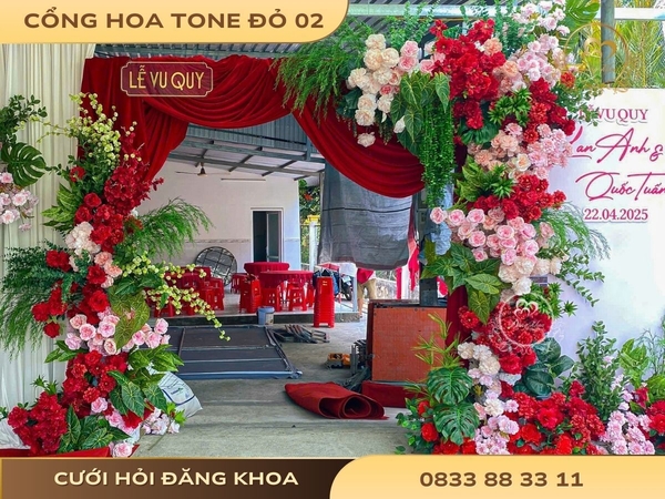 Cổng hoa tone đỏ 02