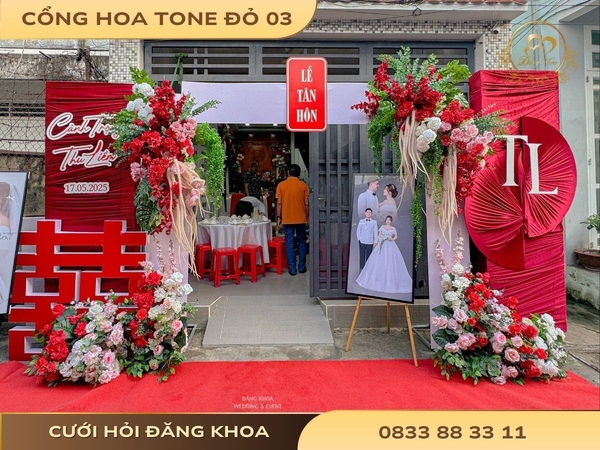 Cổng hoa tone đỏ 03