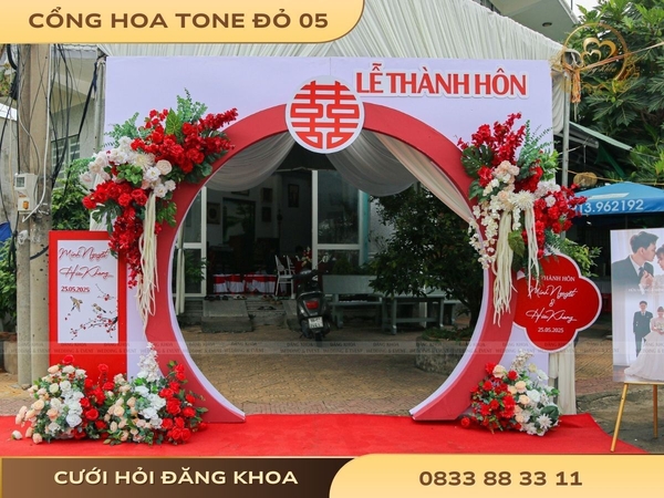 Cổng hoa tone đỏ 05