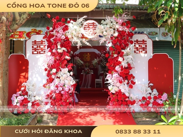 Cổng hoa tone đỏ 06