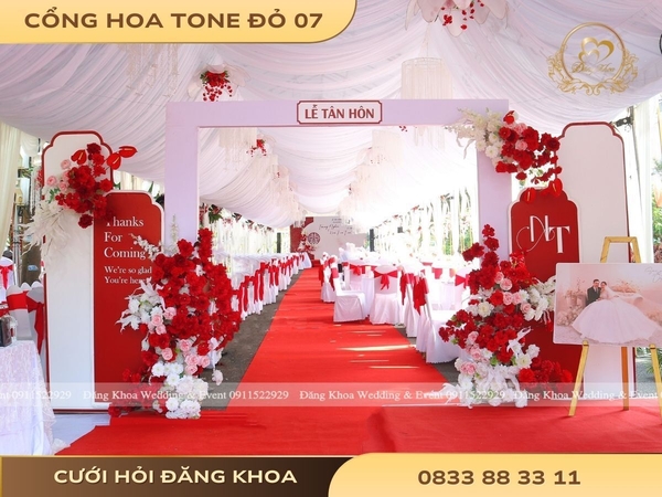 Cổng hoa tone đỏ 07