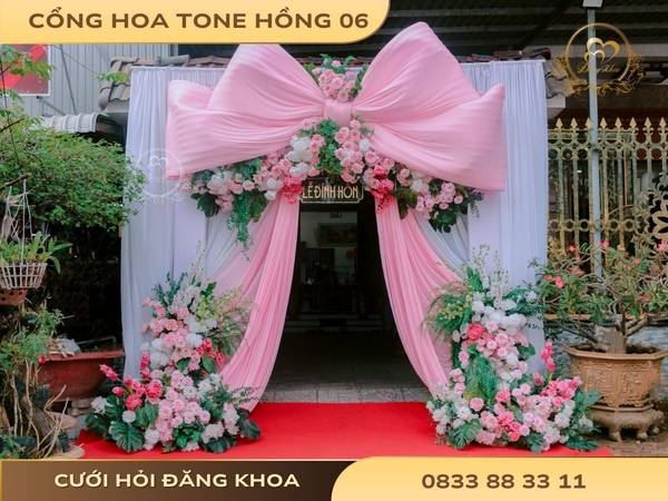 Cổng hoa tone hồng 06