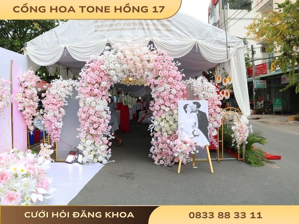 Cổng hoa tone hồng 17