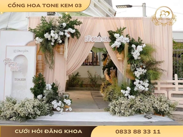 Cổng hoa tone kem 03