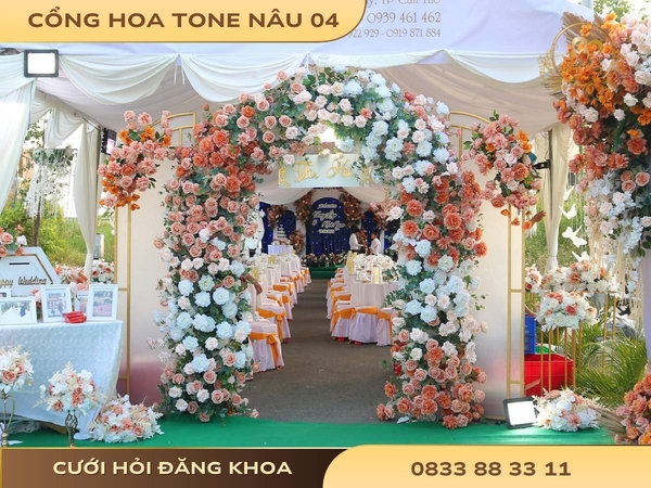 Cổng hoa tone nâu 04