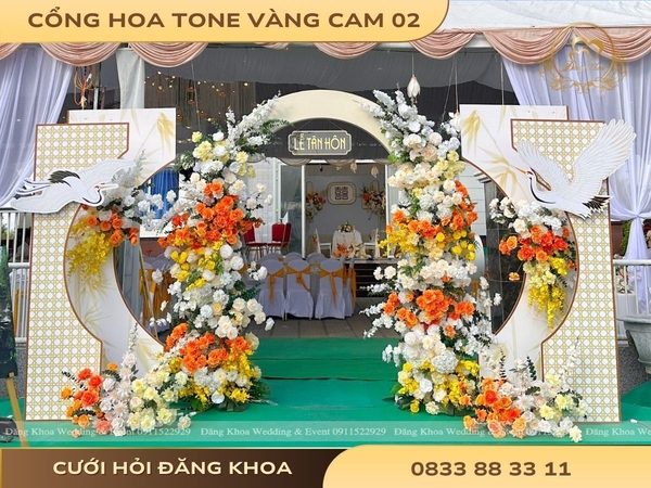Cổng hoa tone vàng cam 02