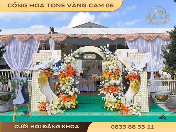 Cổng hoa tone vàng cam 06