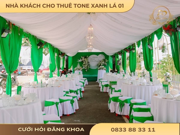 Nhà khách cho thuê tone xanh lá 01