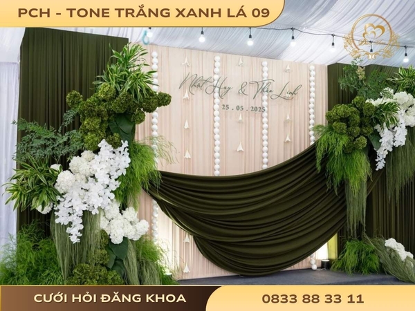 Phông chụp hình - tone trắng xanh lá 09