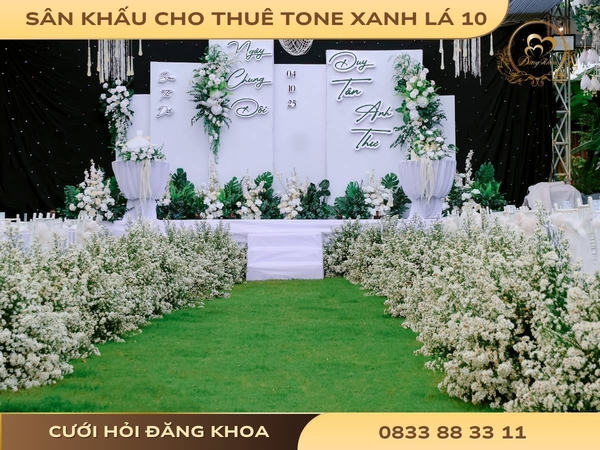 Sân khấu cho thuê tone xanh lá 10