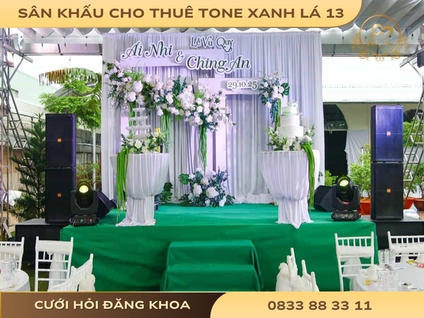 Sân khấu cho thuê tone xanh lá 13
