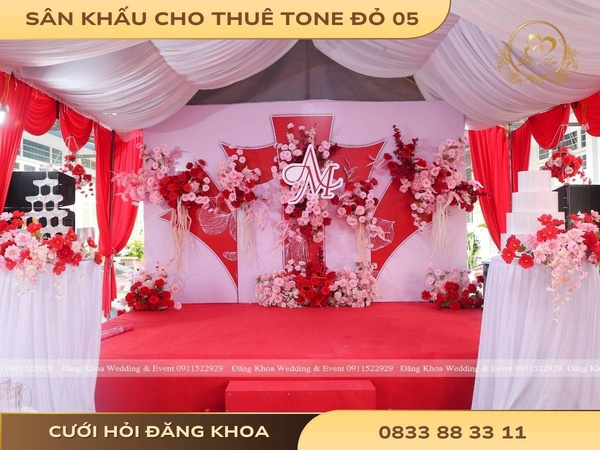 Sân khấu cho thuê tone đỏ 05