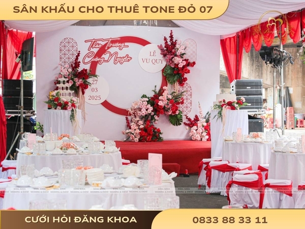 Sân khấu cho thuê tone đỏ 07
