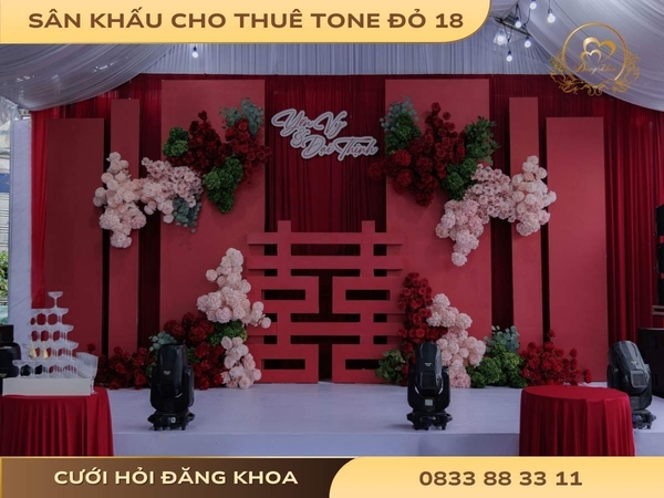 Sân khấu cho thuê tone đỏ 18