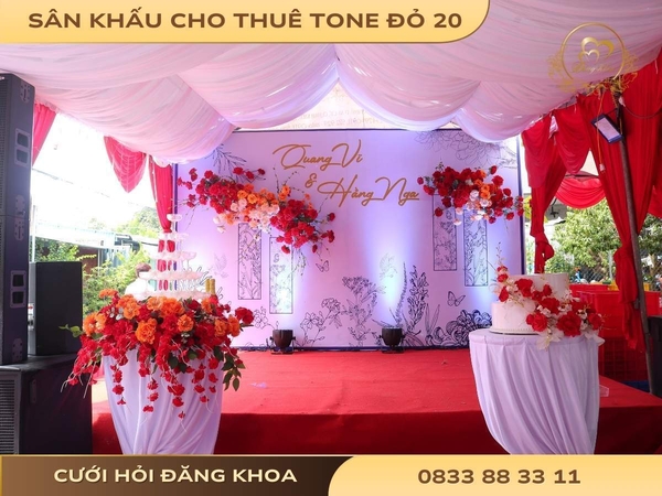 Sân khấu cho thuê tone đỏ 20