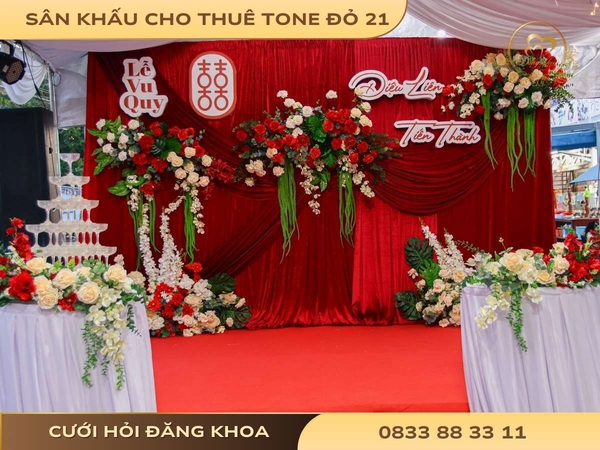 Sân khấu cho thuê tone đỏ 21