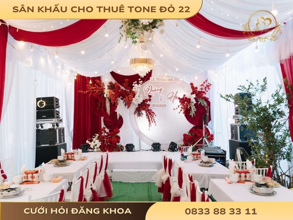 Sân khấu cho thuê tone đỏ 22