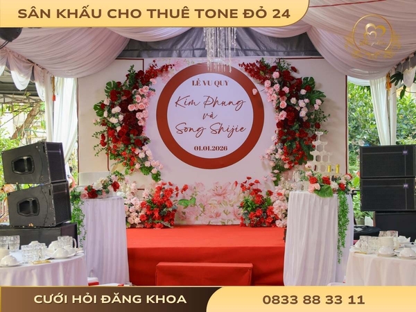 Sân khấu cho thuê tone đỏ 24