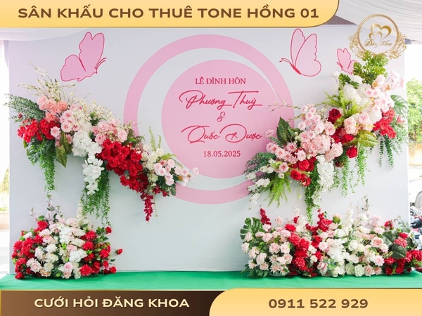 Sân khấu cho thuê tone hồng 01