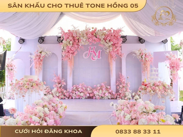 Sân khấu cho thuê tone hồng 05