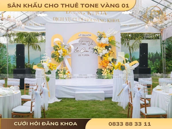 Sân khấu cho thuê tone vàng 01