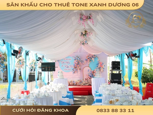 Sân khấu cho thuê tone xanh dương 06