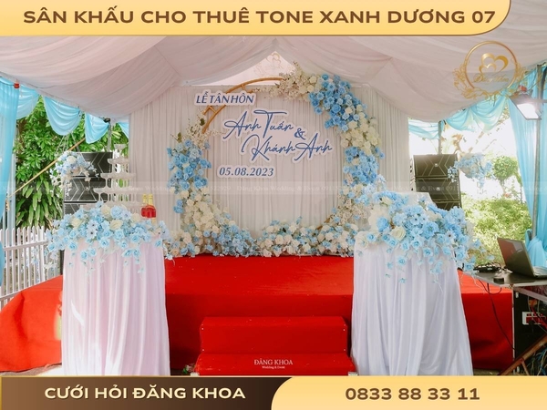 Sân khấu cho thuê tone xanh dương 07