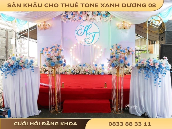Sân khấu cho thuê tone xanh dương 08