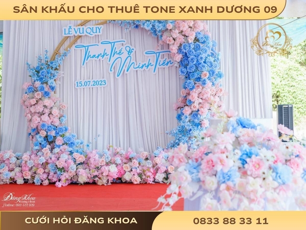 Sân khấu cho thuê tone xanh dương 09