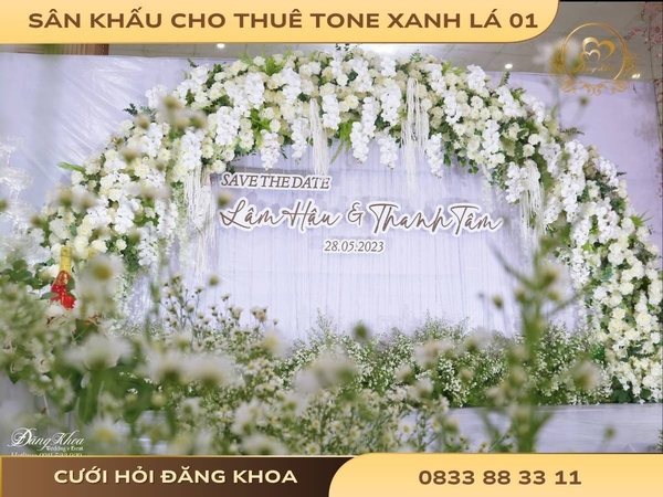 Sân khấu cho thuê tone xanh lá 01