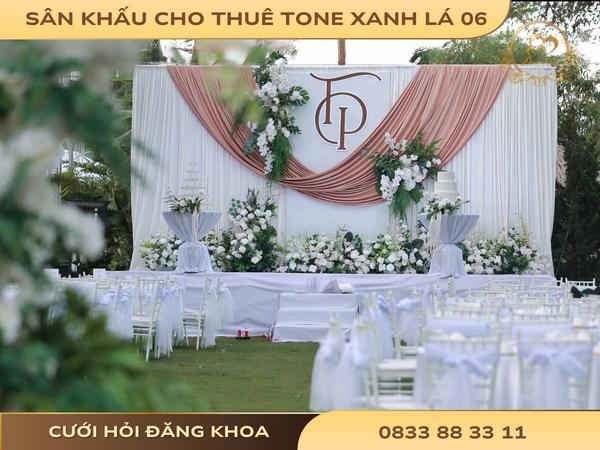 Sân khấu cho thuê tone xanh lá 06