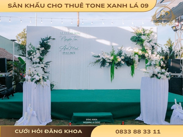 Sân khấu cho thuê tone xanh lá 09