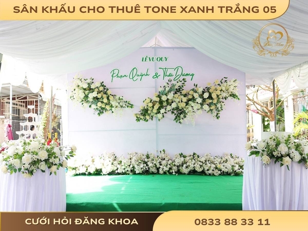 Sân khấu cho thuê tone xanh trắng 05