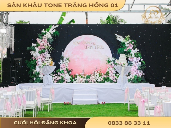Sân khấu tone trắng hồng 01