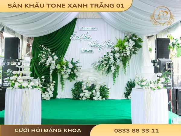 Sân khấu tone xanh trắng 01