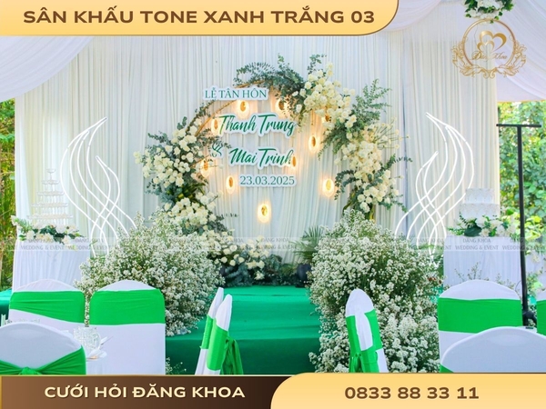 Sân khấu tone xanh trắng 03