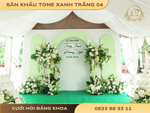 Sân khấu tone xanh trắng 04