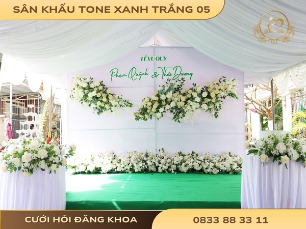Sân khấu tone xanh trắng 05