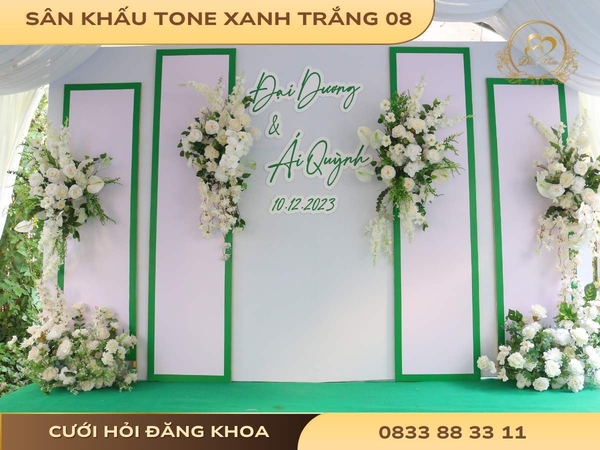 Sân khấu tone xanh trắng 08