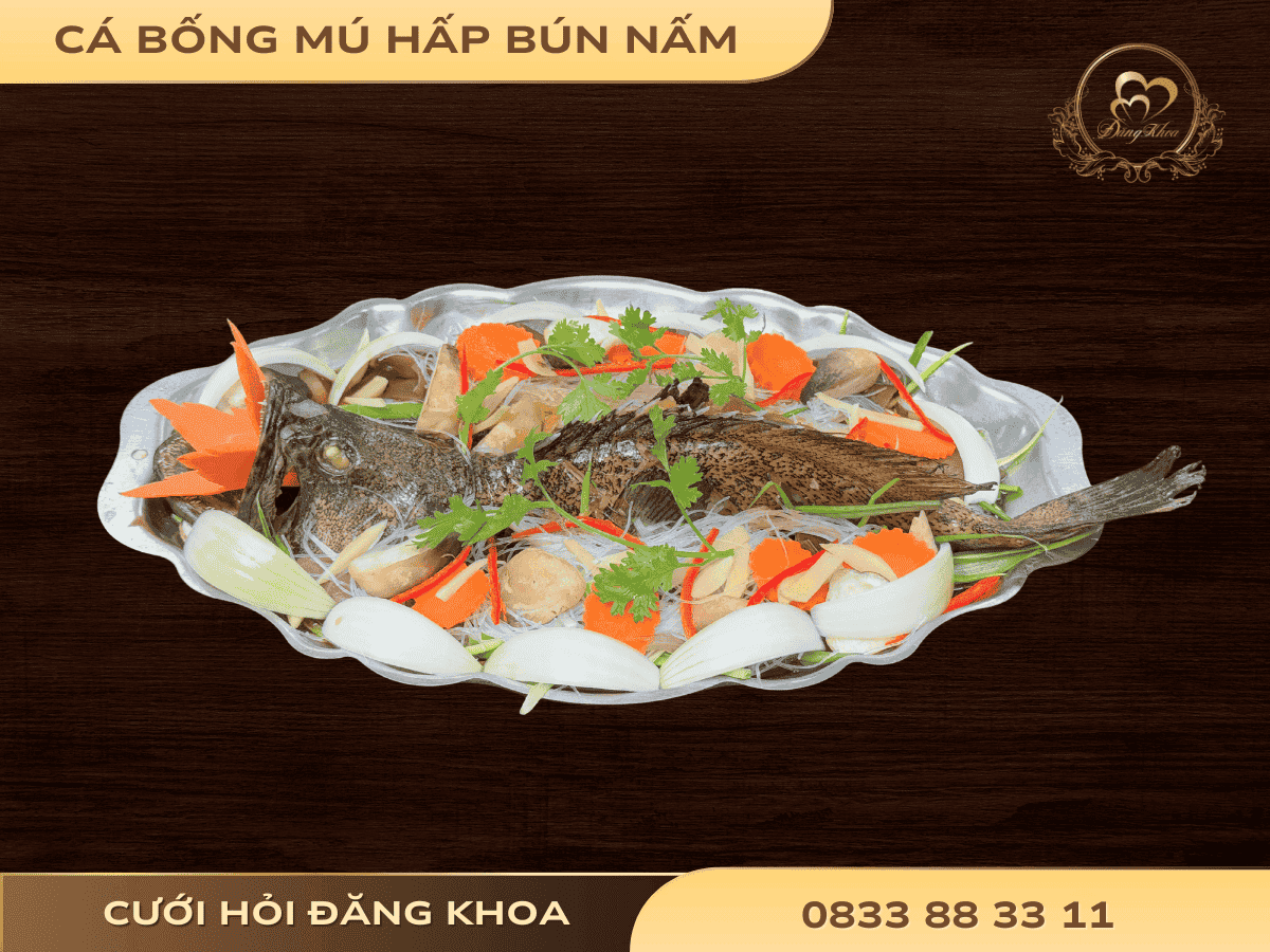   Cá bống mú hấp bún nấm